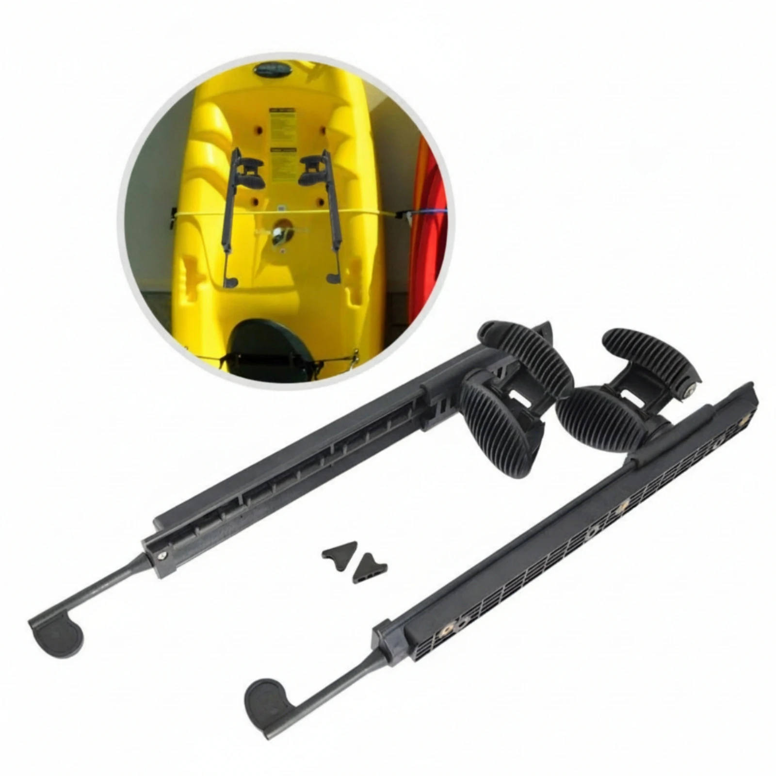 Kayak Foot Brace Kit with Pedals Non-Slip Foot Pedal Steering System Hardware Slim Responsive for Kayakers