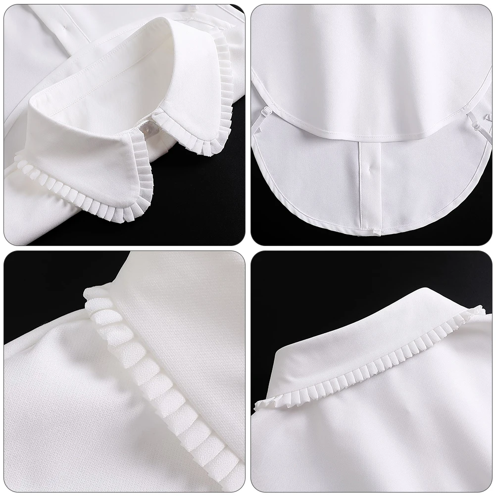 

1Pcs Chiffon Shirt Fake Collar Women Half-Shirt Blouse Decorative Detachable Fashion Accessory Party Wedding Half-Shirt Collar