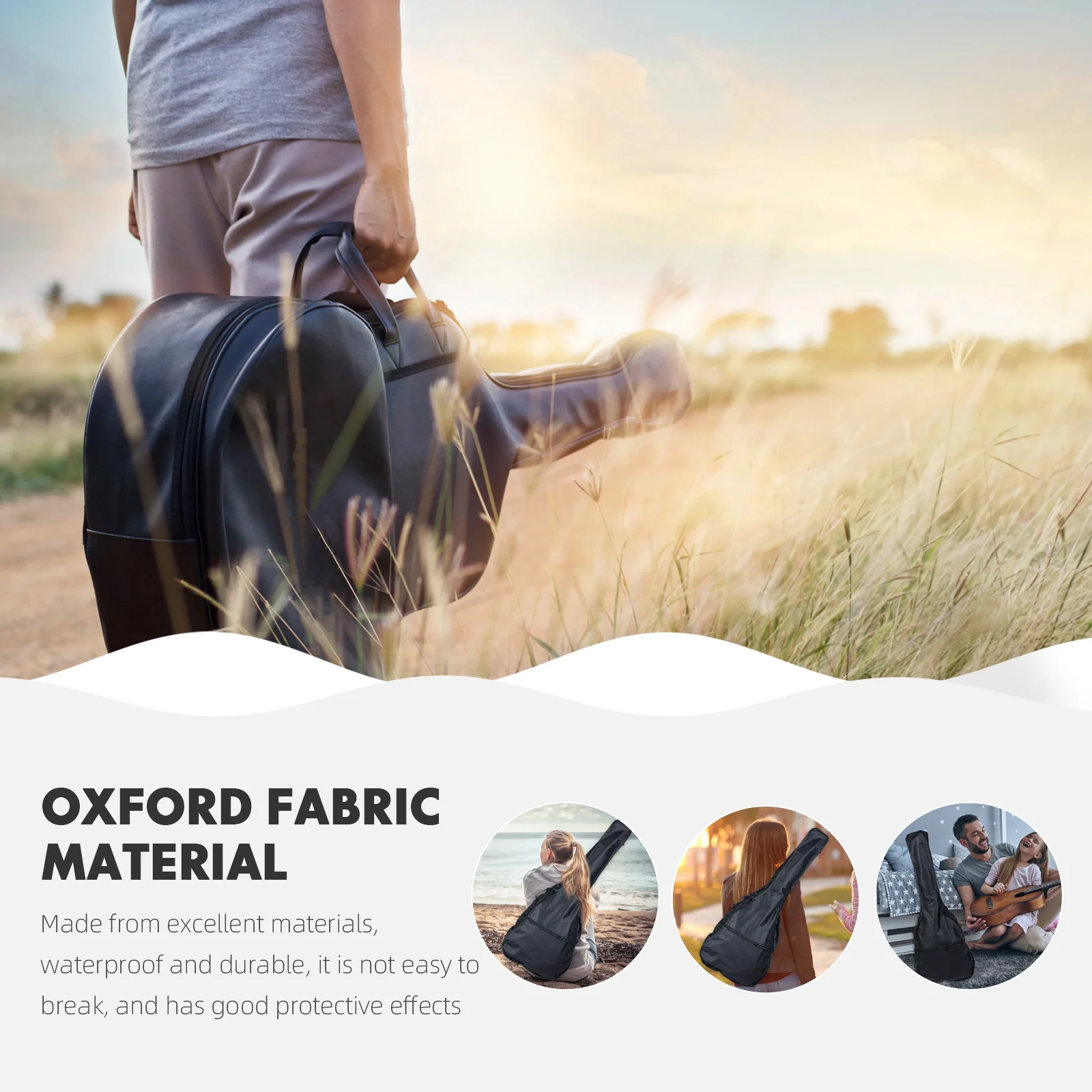 

Guitar Carrying Bag Waterproof Durable Oxford Cloth Pouch with Extra Storage for Picks and Clips Acoustic Guitar Case