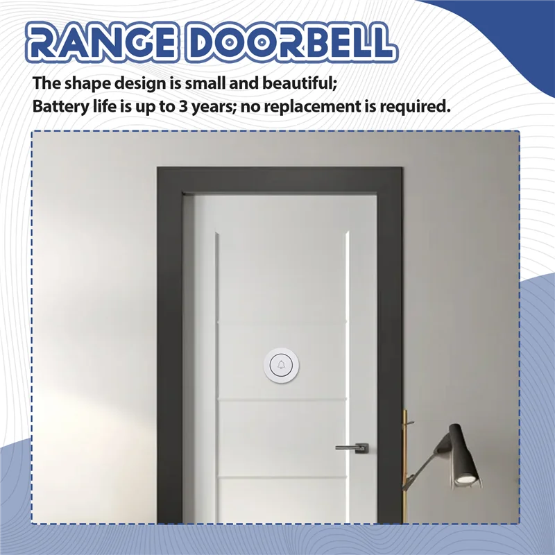 M6 Doorbell Outdoor Button Wireless Doorbell Smart Wifi Doorbell Home Alarm Smart Doorbell Wireless 433 Doorbell-PZZW