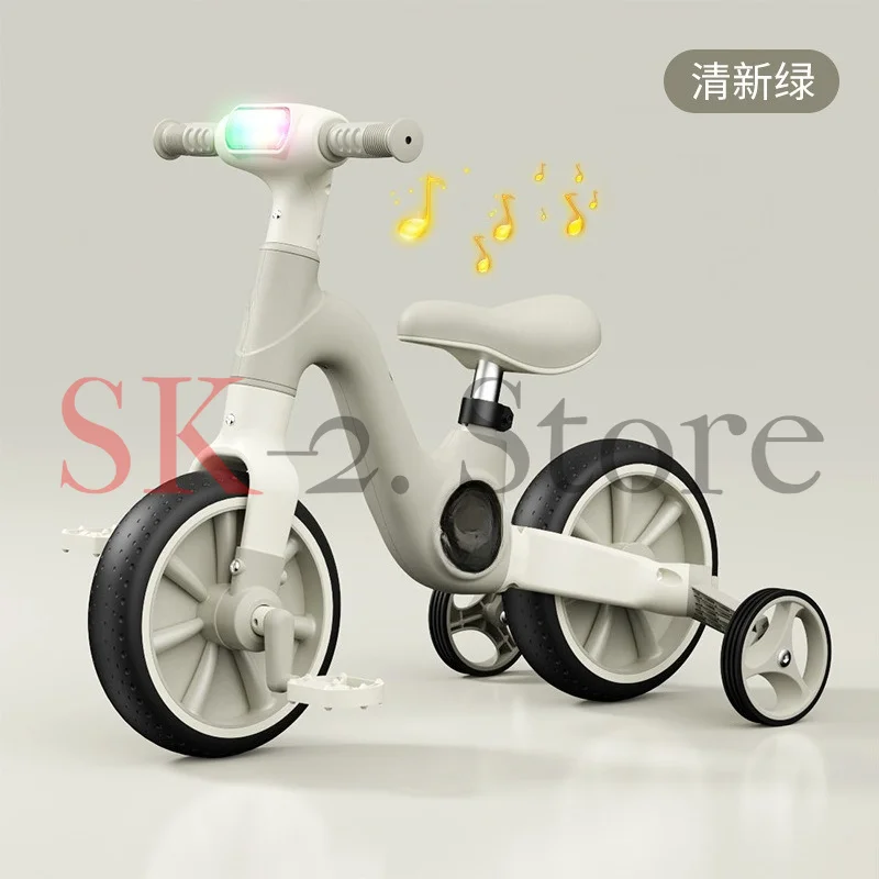 Multifunctional three-wheeled balance car scooter walker with pedals, music lights