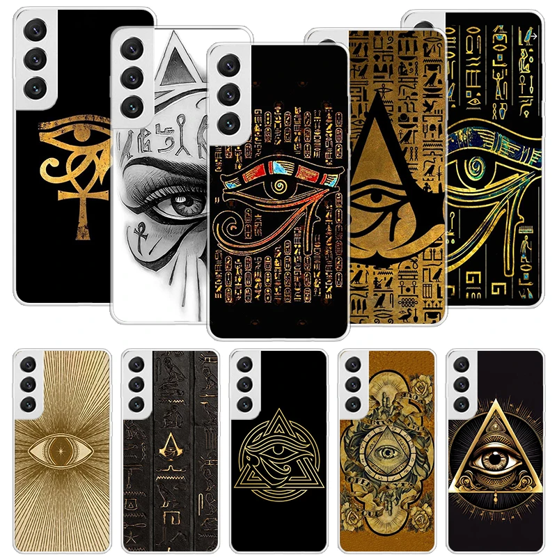 Sacred Eye of Horus Egypt Fresco Phone Case For Samsung Galaxy S24 S23 S22 S21 S20 Ultra S20 FE S10 Plus S9 S8 + Fundas Cover Co