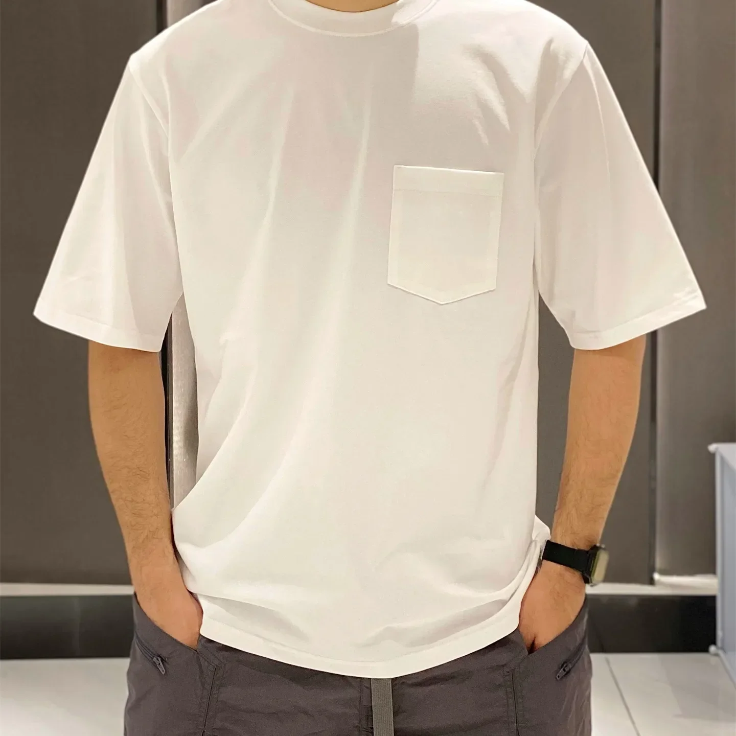 Japanese outdoor pocket embroidery label cool short-sleeved function breathable and quick-drying T-shirt GDW