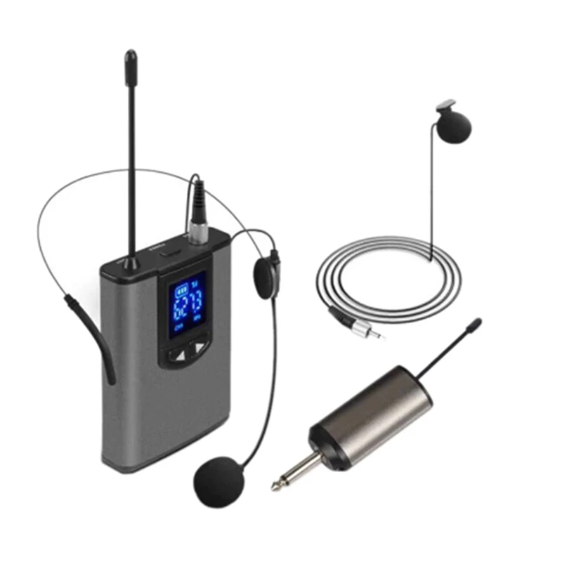 

UHF Portable Wireless Headset/ Lavalier Lapel Microphone With Bodypack Transmitter And Receiver 1/4 Inch Output(A)