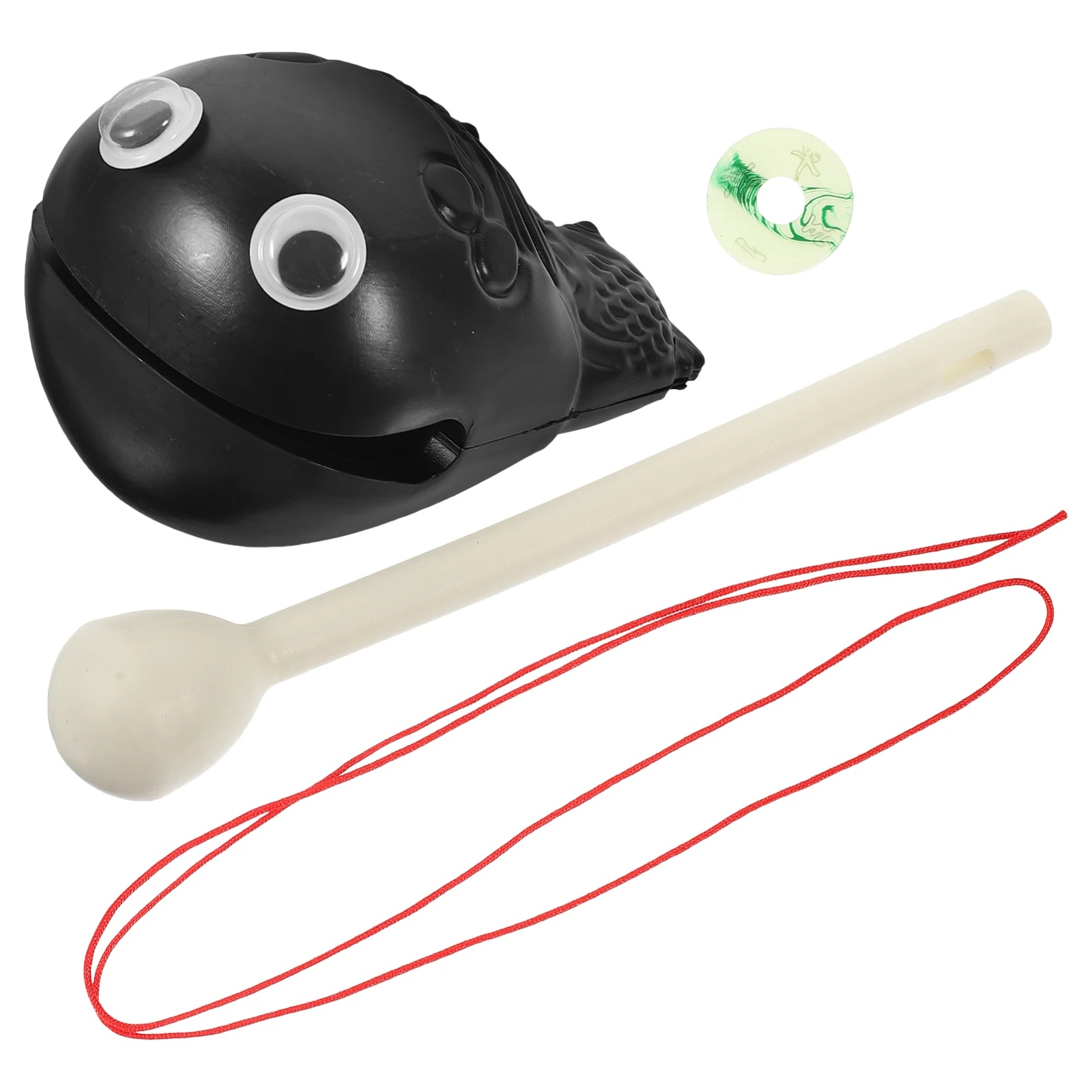

2 Sets 2 Inch Black Percussion Instrument Stress Relief Gift Plastic Temple Block Toy Musical Office Supplies