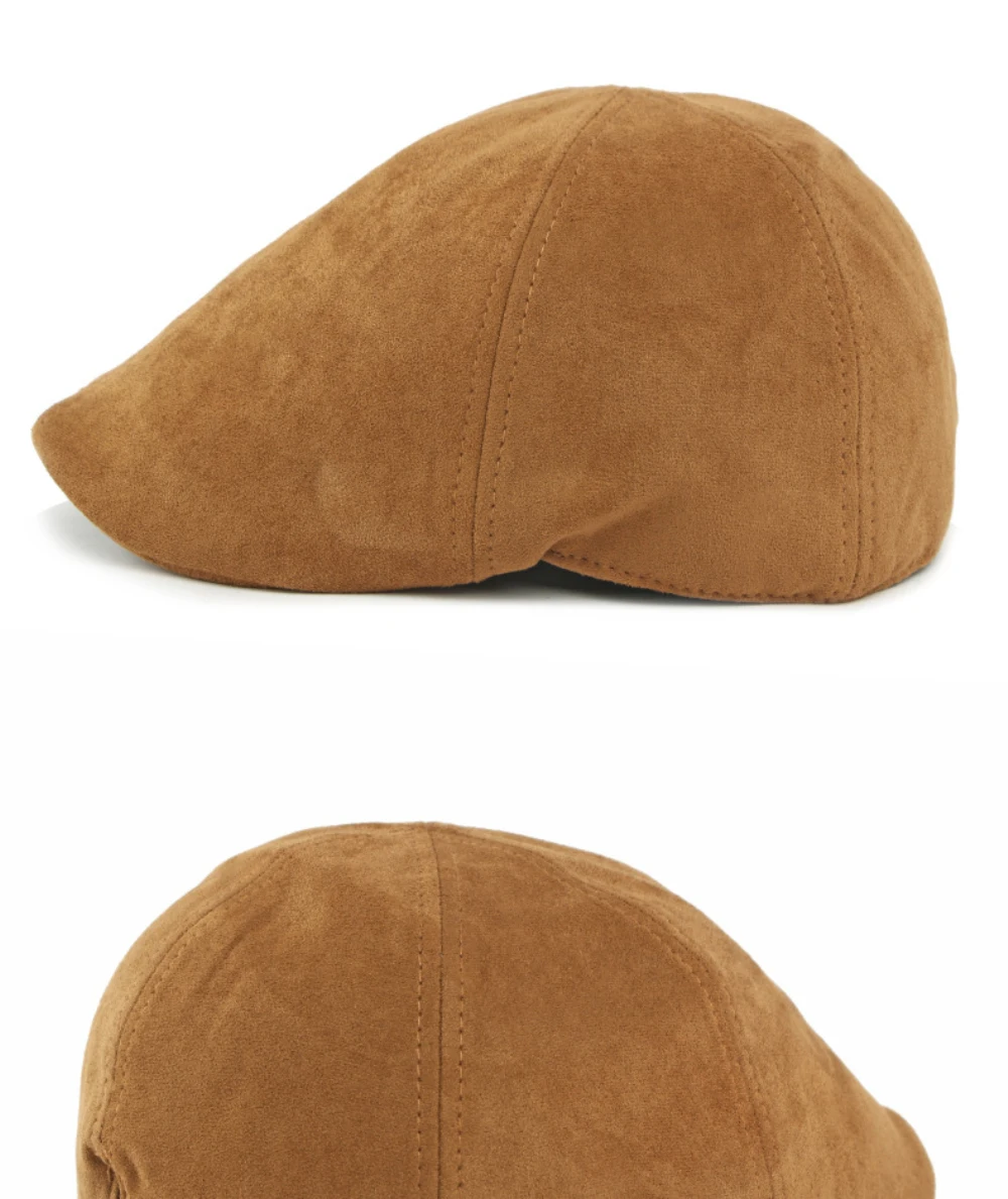 HT5028 Berets für Männer Frauen Künstler Maler Achteckige Baskenmütze Hut Einstellbare Ivy Flache Kappe Männlich Weiblich Herbst Winter Wildleder Baskenmütze Kappe – Detail 12