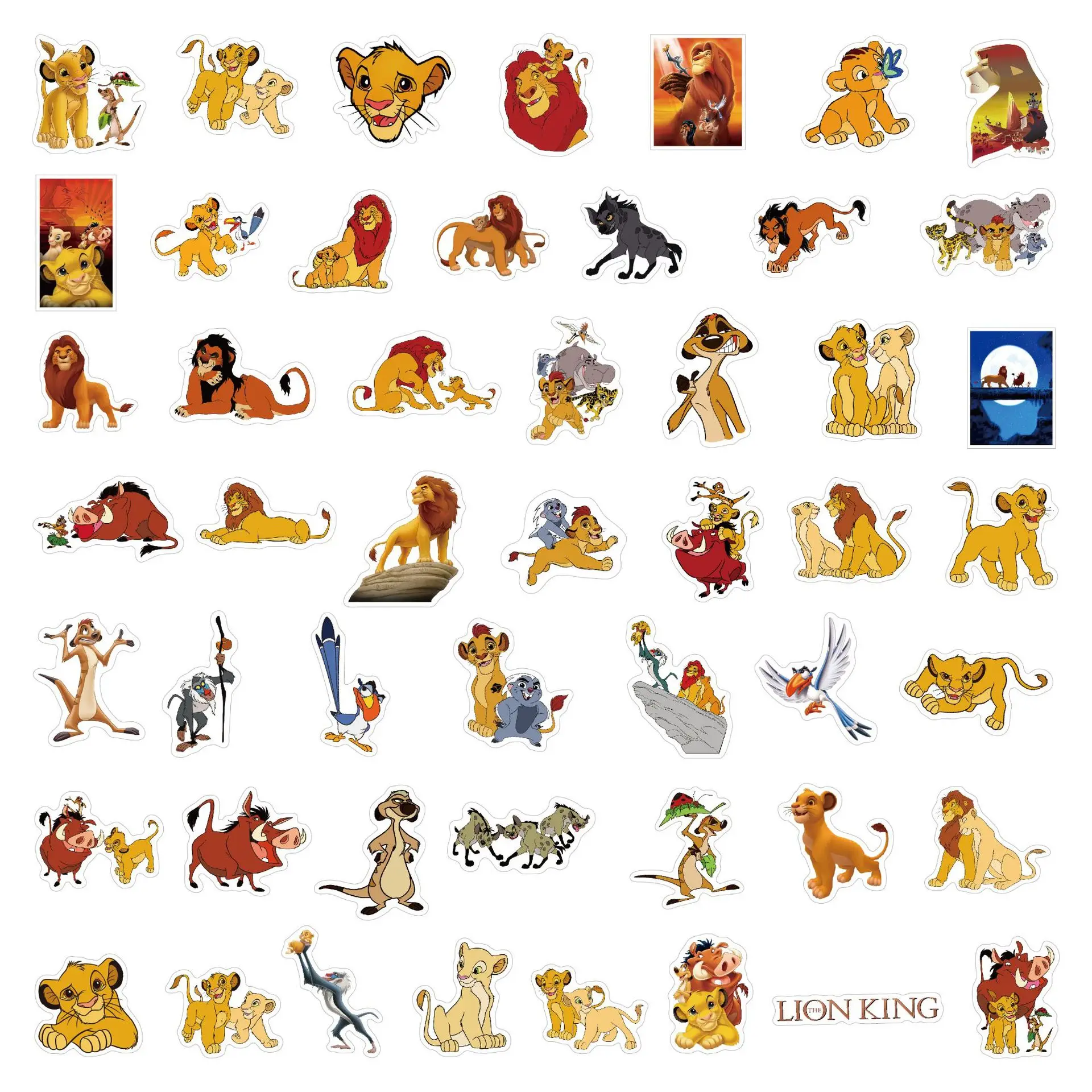 50 шт., наклейки с героями мультфильмов «Король Лев Диснея», водостойкие граффити, телефон, ноутбук, чемодан, гитара, наклейка для ноутбука, детские игрушки