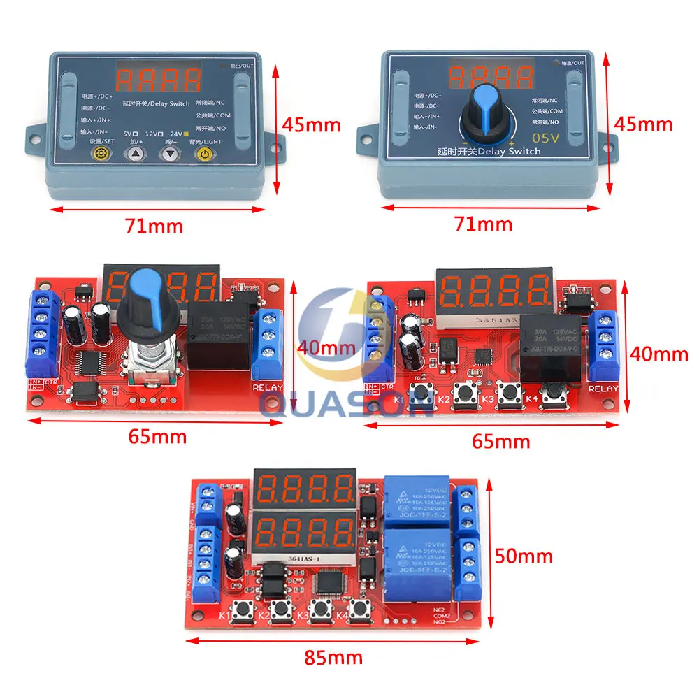 DC 5V 12V 24V 10A Adjustable Time Delay Relay Module LED Digital Timming Relay Timer Delay Trigger Switch Timer Control Switch