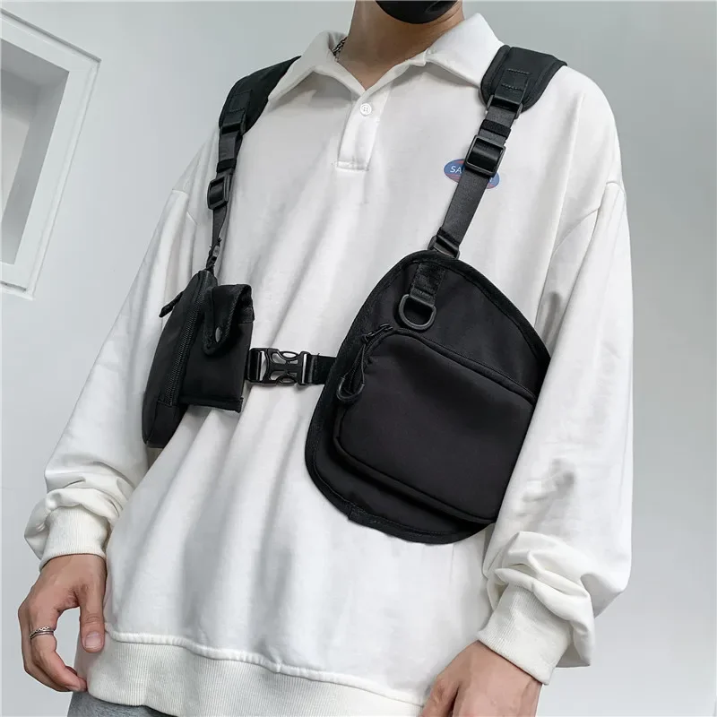 

2025 New Trend Men Daily Crossbody Boys Chest Nylon Bags For Work Travel High Capacity Business Handbags With Large Pockets