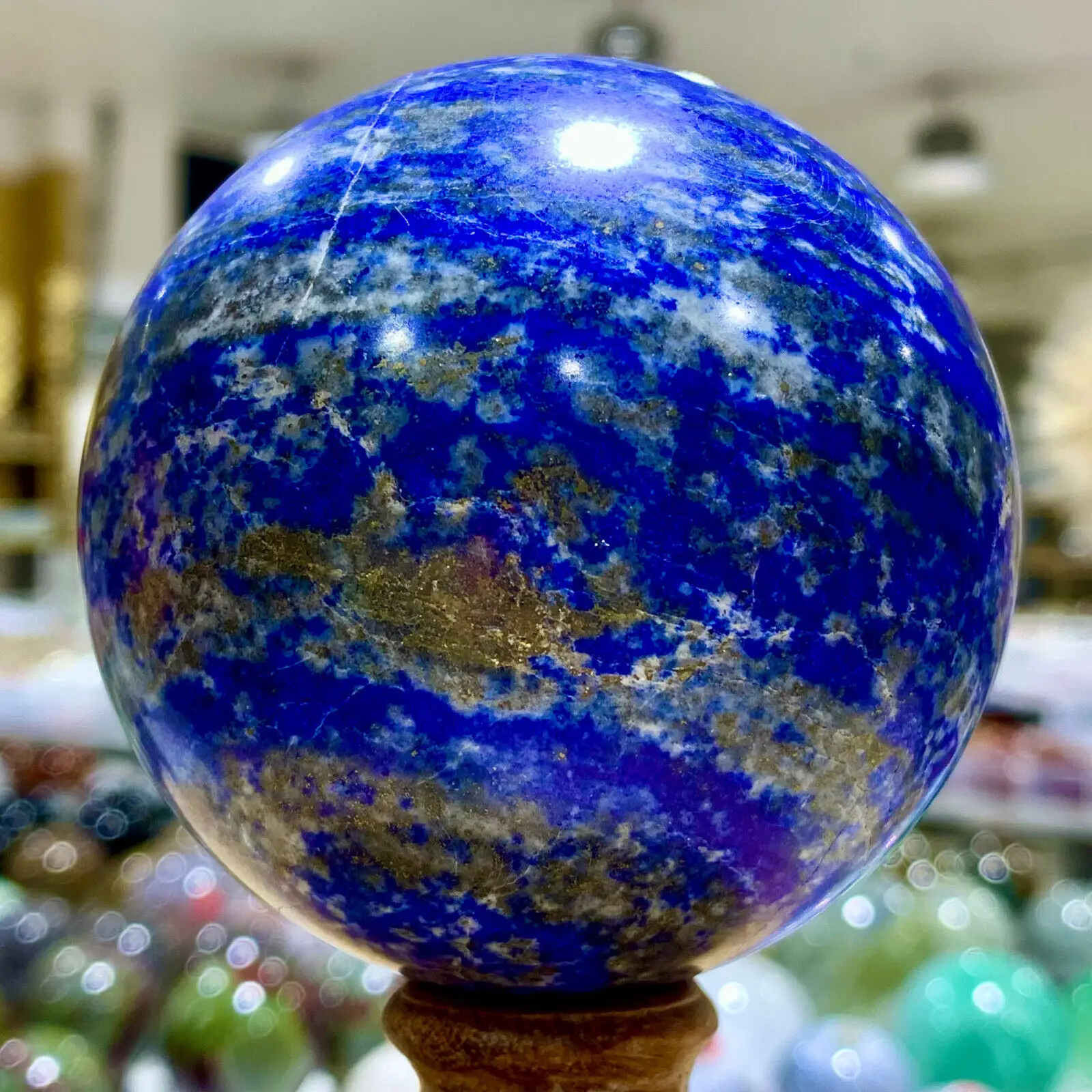 

Natural Crystal Lapis Lazuli Lazurite Polished Sphere Specimen Ball Healing