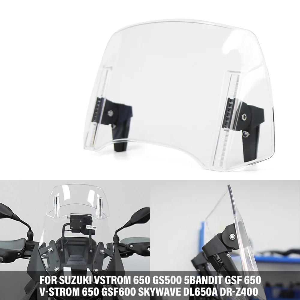 Universal Adjustable Windscreen Extension Deflector For Suzuki VStrom 650 GS650 Bandit GSF 650 /V-Strom GSF600 Skywave DR-Z400