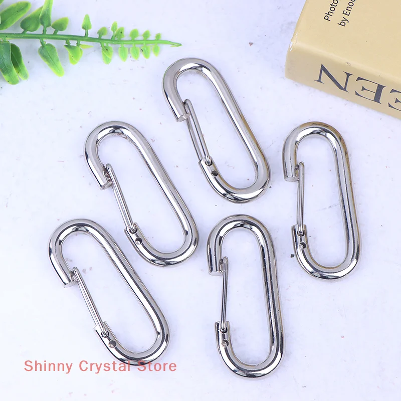 1/3/5Pcs Metal Oval Keyrings Carabiner Clip Snap Hooks Spring Openable Buckles For DIY Dog Chain Connector Pendants Bag Keychain