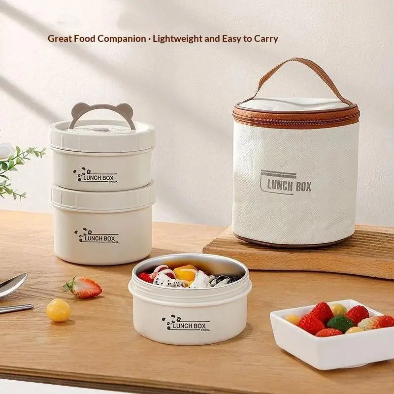 Portable Insulated Food Lunch Container Set With Thermal Lunch Box 1/2/3/4 Separate Stackable Lunch Container For Adult Kids