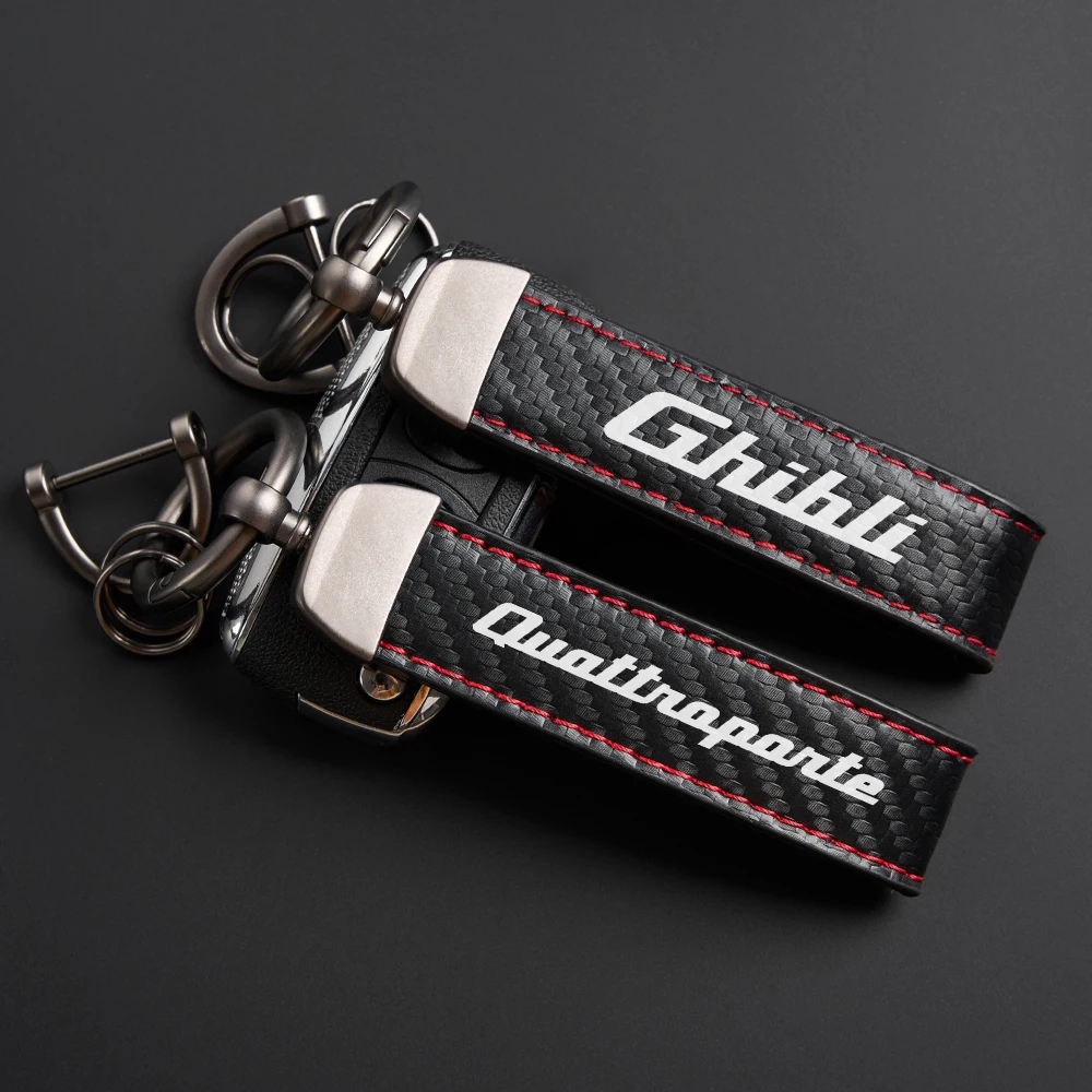 Car Keychain Strap Key Chain Rope Ring Lanyard Holder Decoration Accessories For Maserati Logo Mc20 Ghibli Levante Quattroporte