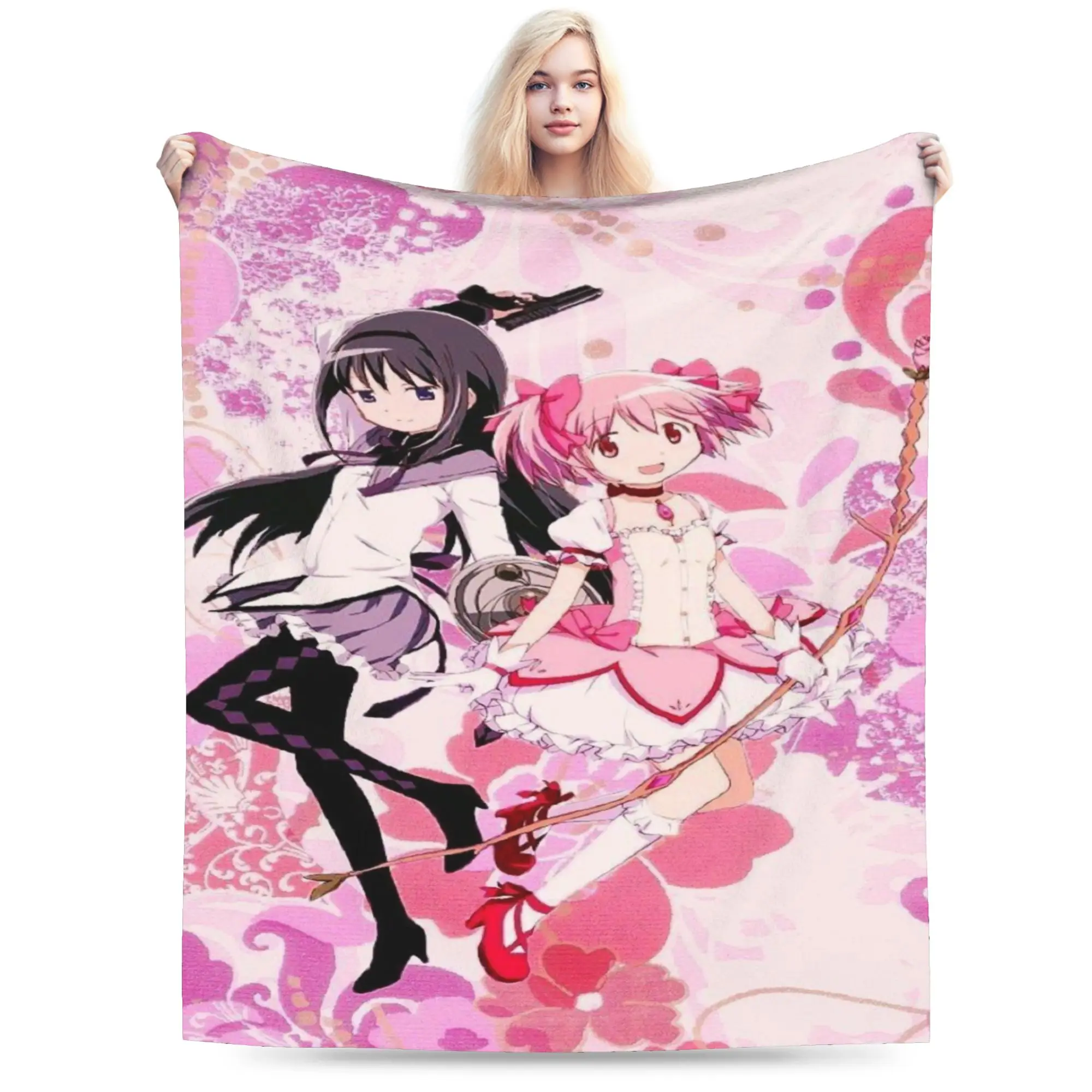 Puella Magi Madoka Magica Anime Merch Blankets Lightweight Thin Flannel  Throw Blankets Cozy Bedding Throws