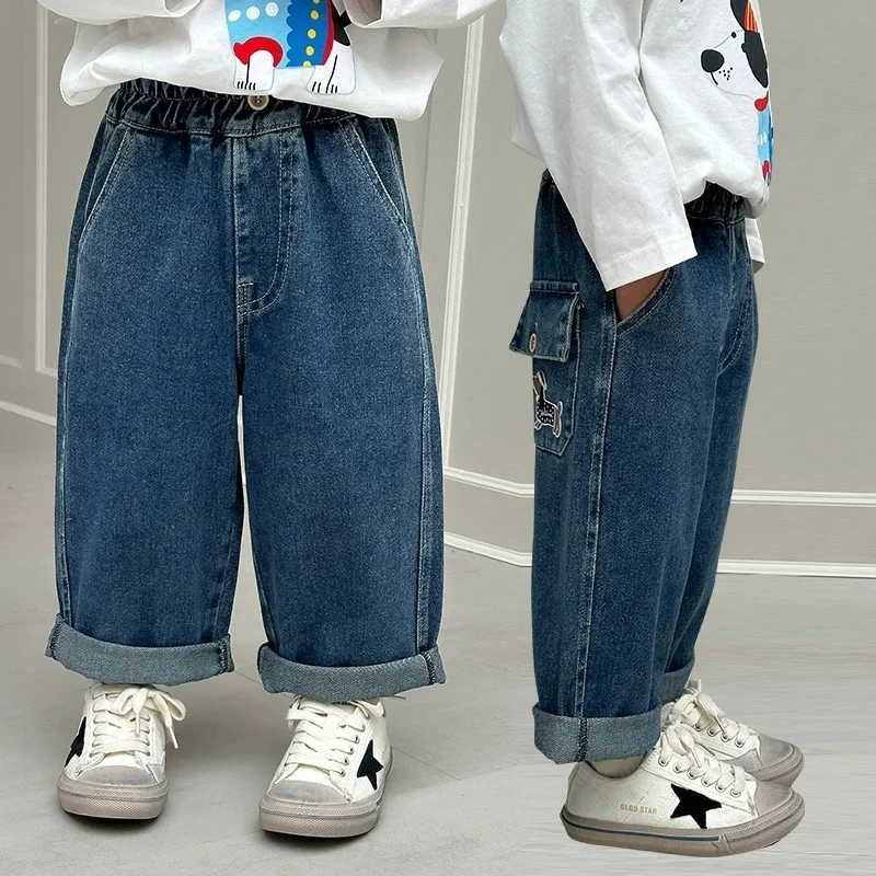 Ragazzi Jean Pantaloni Pantaloni lunghi Denim 2025 Nuovo arrivo Primavera Autunno Bambini per bambini Adolescenti Abbigliamento per bambini scolastici di alta qualità