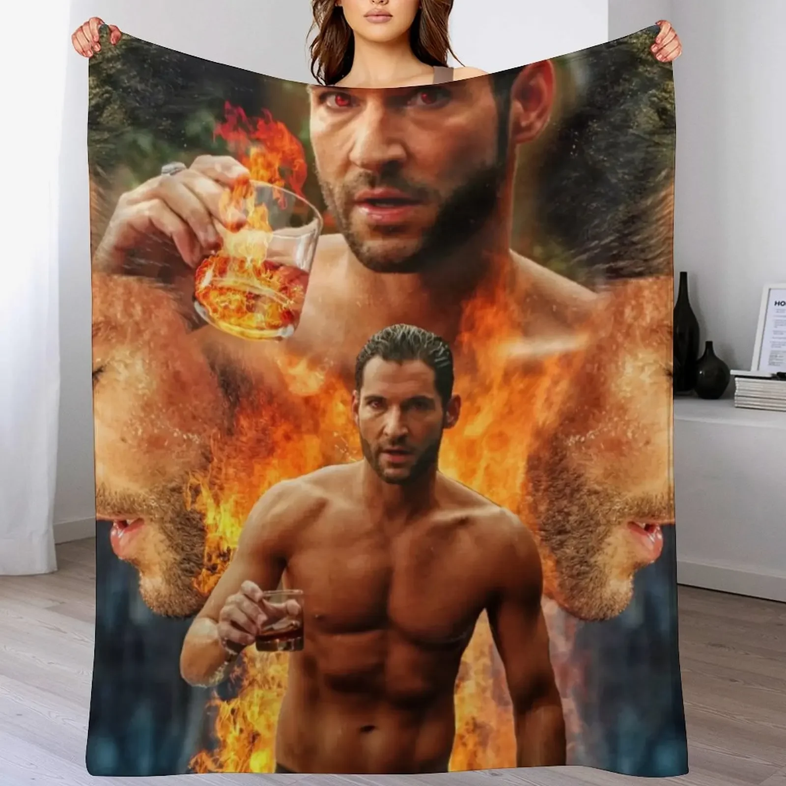 

Tom Ellis - Lucifer is Risen Throw Blanket for winter decorative Bed linens Furrys Blankets