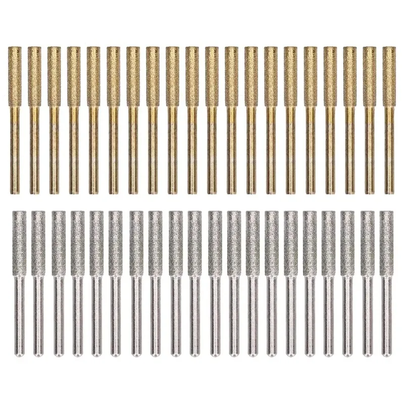 

20Pcs Chainsaw Sharpener Burr Grinding Head Tool Set Diamond Coated Rotating Files Abrasive Sharpening Bits for Polishing