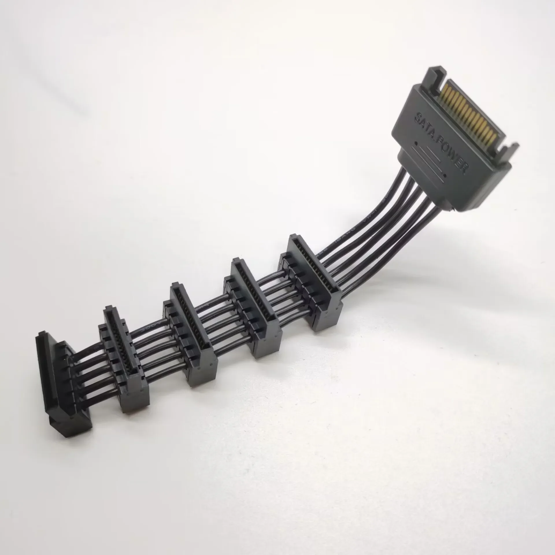 Catu daya SATA kabel Hard Drive sangat pendek 1 sampai 5 PSU kabel ekspansi 18AWG 11cm