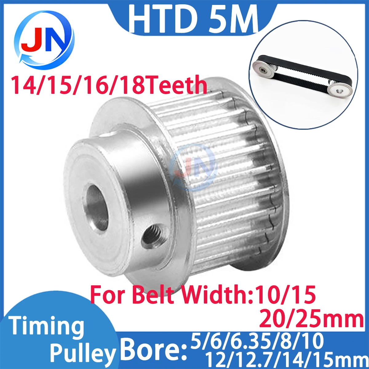 HTD 5M Timing Pulley 14T/15T/16T/18Teeth HTD5M BF-Type Bore 5/6/8/10/12/14/15mm Belt Width 10/15/20/25mm 3D printed parts 5GT