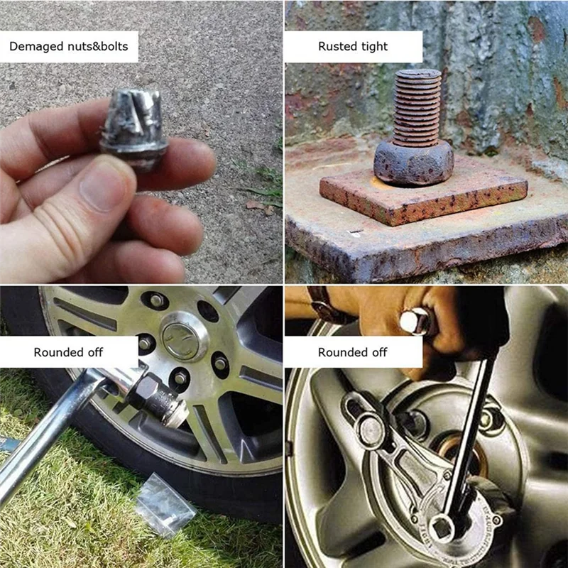 13PCS Screw Remover Socket Hexagon Screw Tool Broken Nut Bolt Extractor Chrome-Molybdenum Steel