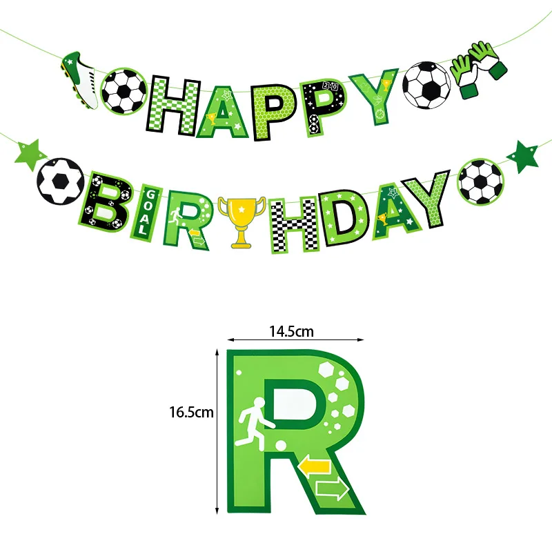 

1Set Happy Birthday Banner Flag Football Birthday Hanging Banner Paper Garland For Kid Soccer Sport Party Decoration Baby Shower