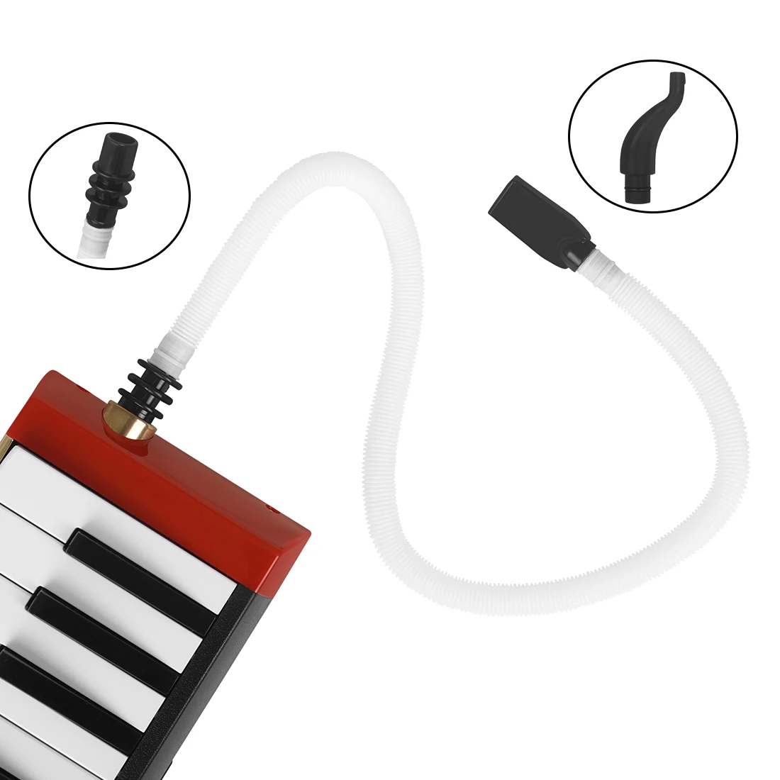 32/37 Keys ABS Melodica Flexible Tube Blowpipe No Peculiar Smell Mouth Organ Pianica Two Mouthpiece Music Instrument Accessories