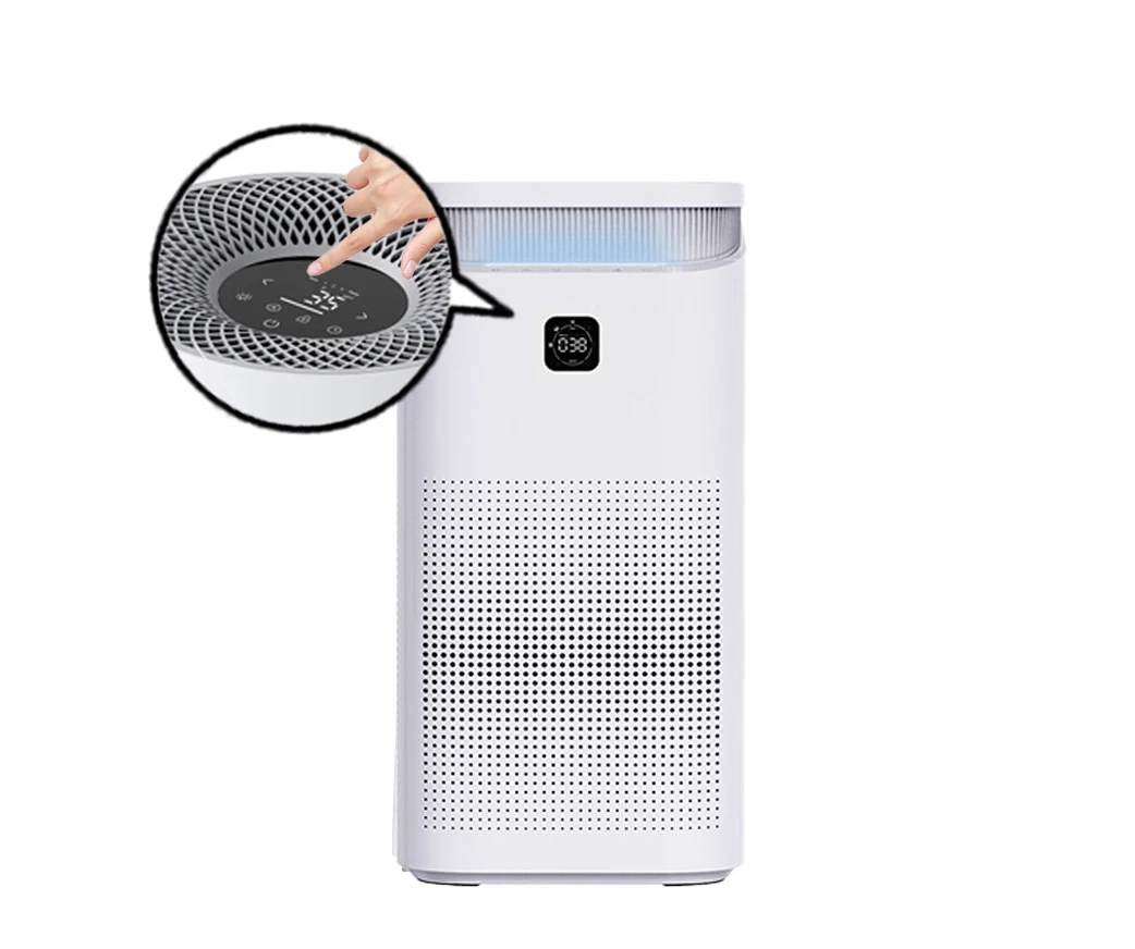 OEM/ODM Super Quiet Sleep Mode Air Quality Color Light Display Air Cleaner Activted Carbon Filter Air Purifier for Homes