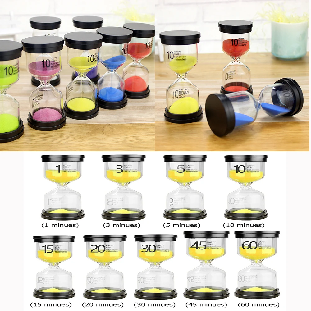 1/3/5/10/15/20/30/45/60 minutes 6color Sand Watch Hourglass Sandglass Sand Cook Clock Children Gift Sand Timer Home Decor