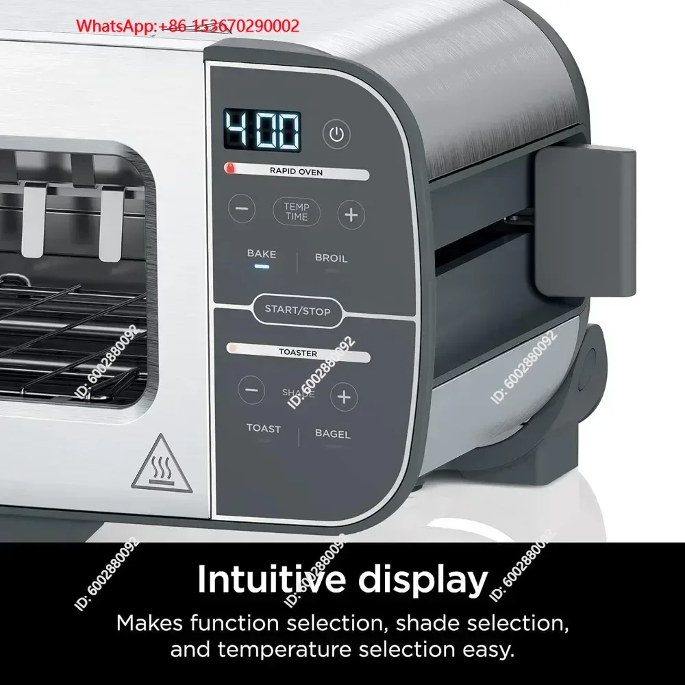 2-in-1 Flip Toaster, 2-Slice Capacity, Compact Toaster Oven, Snack Maker, 1500 Watts, Stainless Steel