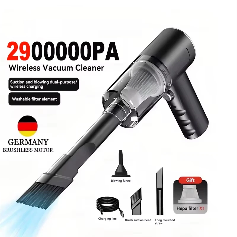 Car Vacuum Cleaner 2900000 PA Powerful 4 in1 Clean Machine Wireless Blowing Suction Portable Vacuum Cleaner For Vehicle
