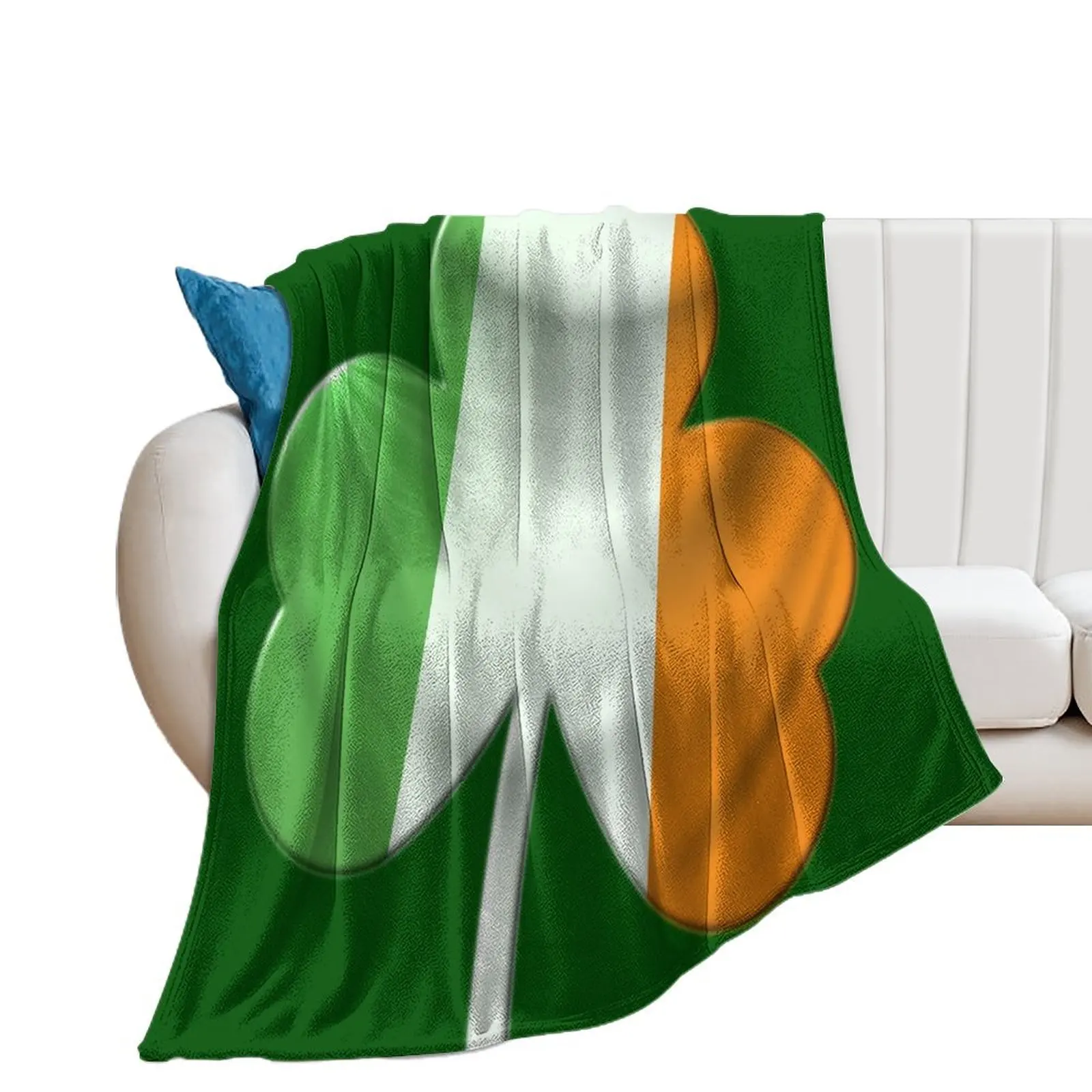 

IRISH SHAMROCK Throw Blanket Multi-Purpose Vintage Winter beds Blankets