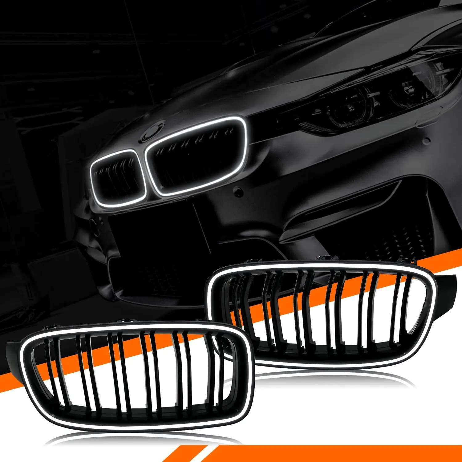 

F30 Grill for 2012-2018 BMW F30 F31 320i 328i 328d 330e 330i 335i 340i 3-Series Grille Accessories (Front Grille Light)