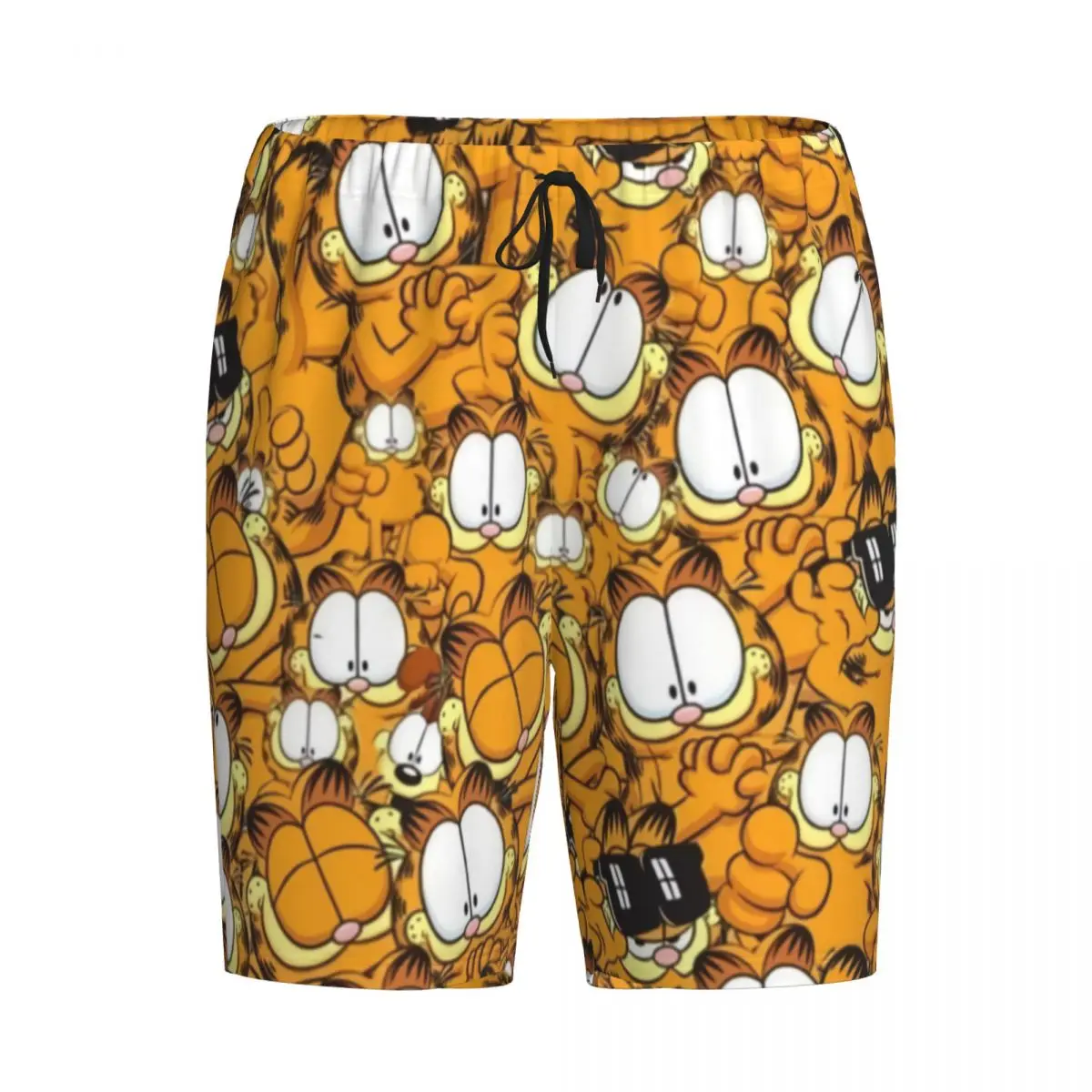 Pantalones cortos de pijama con estampado personalizado para hombre, ropa de dormir con estampado de gato, dibujos animados, Manga, Garfield, Pjs,