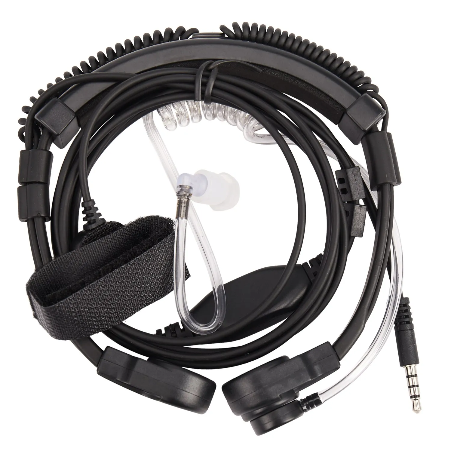 A14M 3.5mm Adjustable Throat Mic Microphone Covert Acoustic Tube Earpiece Headset With Finger PTT for Android Mobile Phone