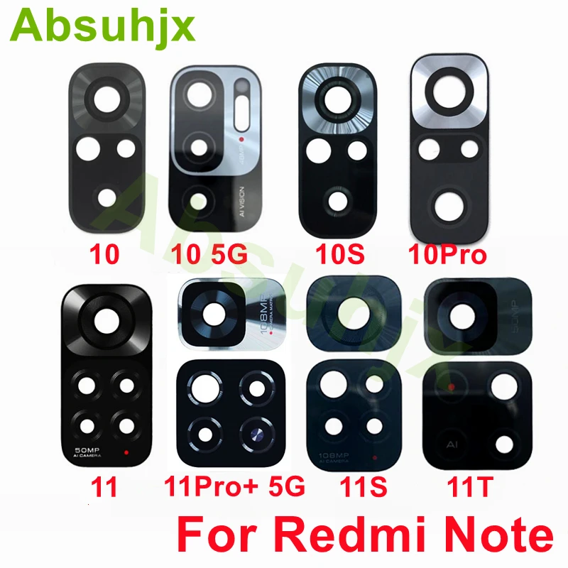 10pcs Rear Back Camera Glass Lens For XiaoMi RedMi Note 10 10S 10T 5G 11 Pro 12 With Glue Adhesive Sticker Repair Parts