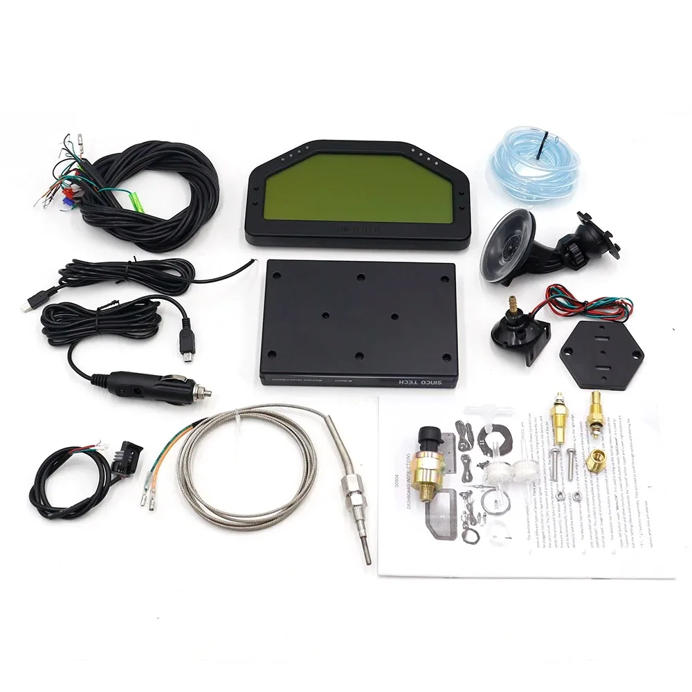 LCD Digital 9 In1 Multi-Function Gauge Car Dashboard Tachometer Led Gauge Full Sensor Kit Car Meter Rally Gauge