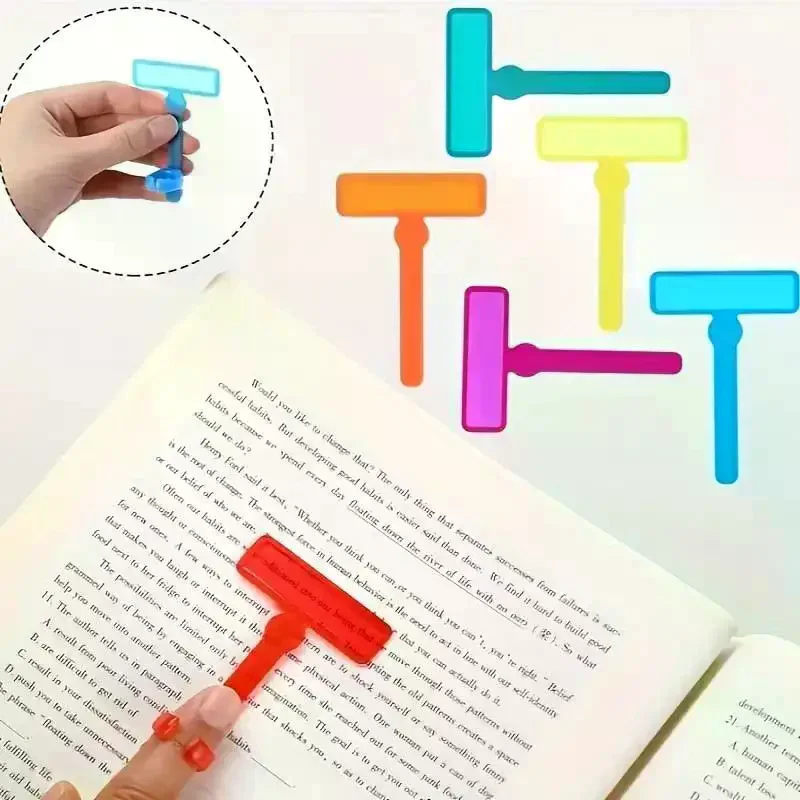 1 Set Creative Reading Tracker Finger Guided Reading Strips With Finger Rings Reading Guide Focused Fluorescent Strips Bookmarks