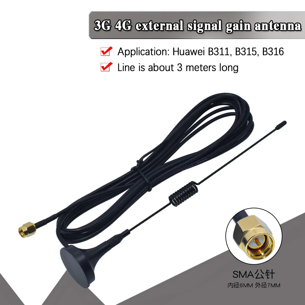 700-2700 MHz 12dBi 2G 3G 4G LTE magnetic antenna TS9 connector SMA male GSM external router antenna 3M