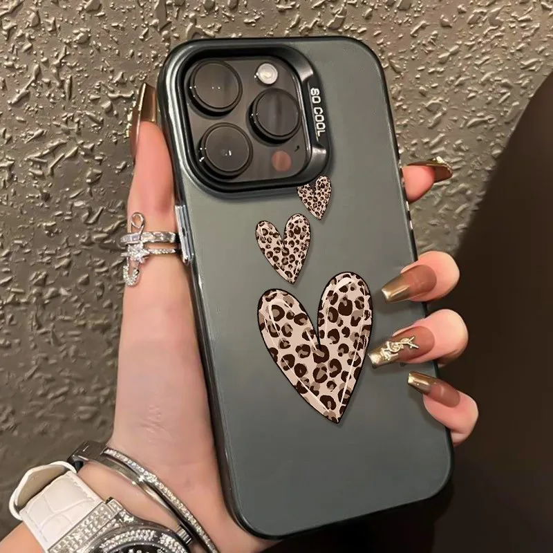 

Phone Case Leopard Print Heart Design For Samsung Galaxy A16 A26 A34 A35 A36 A55 A56 A54 S25 FE S24 Ultra S23 Plus S22 S21 Cover
