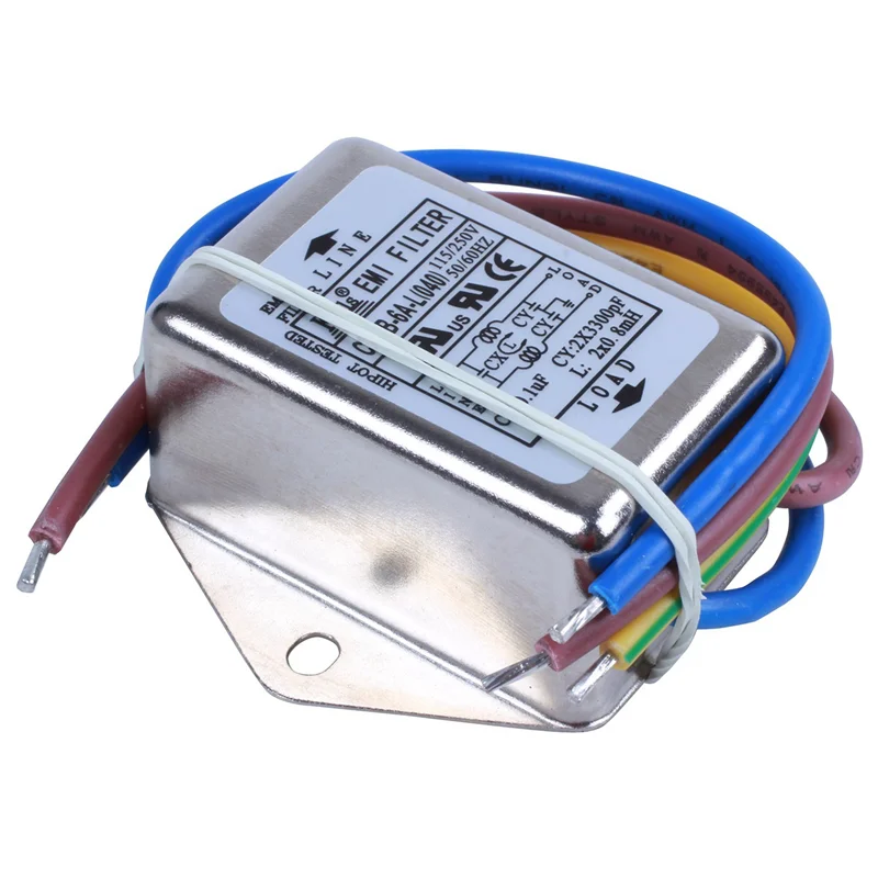 N95R 5X AC 115 V / 250 V 6 A EMI 個別相ノイズフィルター