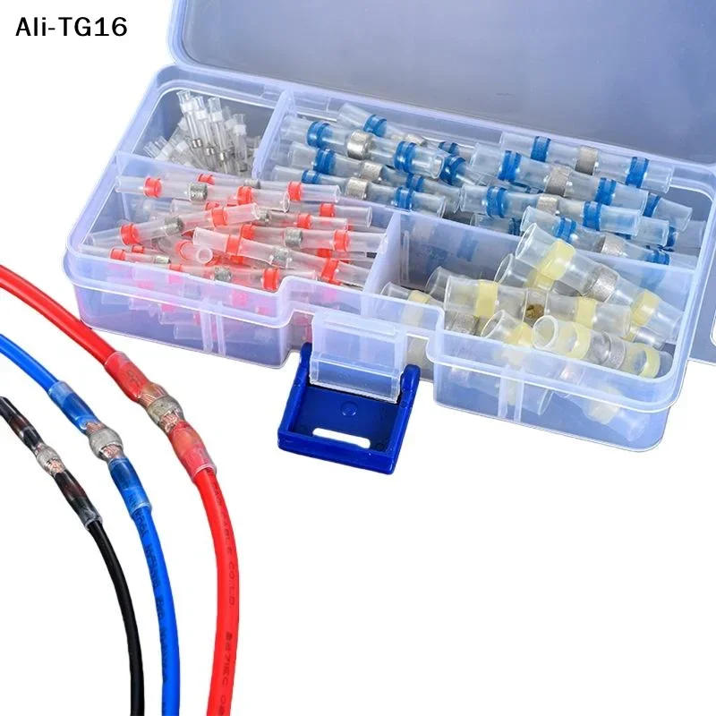 【AZ16】50/70/100Pcs  Heat Shrink Butt Wire Connector Terminal Electric Copper Tape Solder Sleeve Waterproof Solder Seal Tin Ring