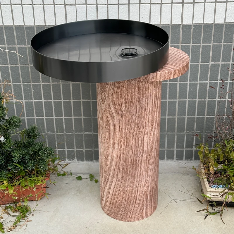 Stainless steel column basin bed and breakfast villa floor-to-ceiling washbasin