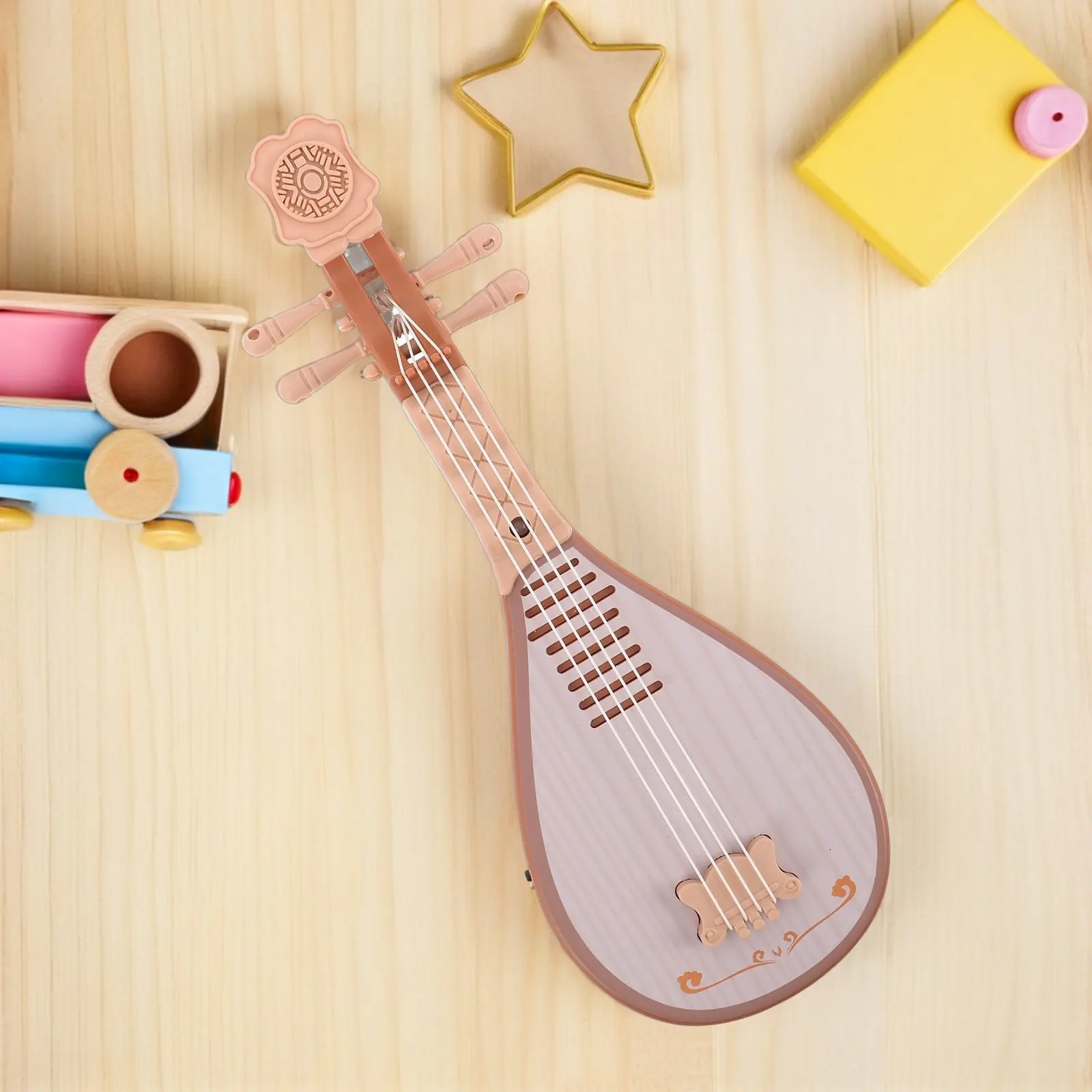 Realistic Pipa Instrument Stringed Musical Instrument Elegant Traditional Design for Home School Stage Photo Prop Chinese
