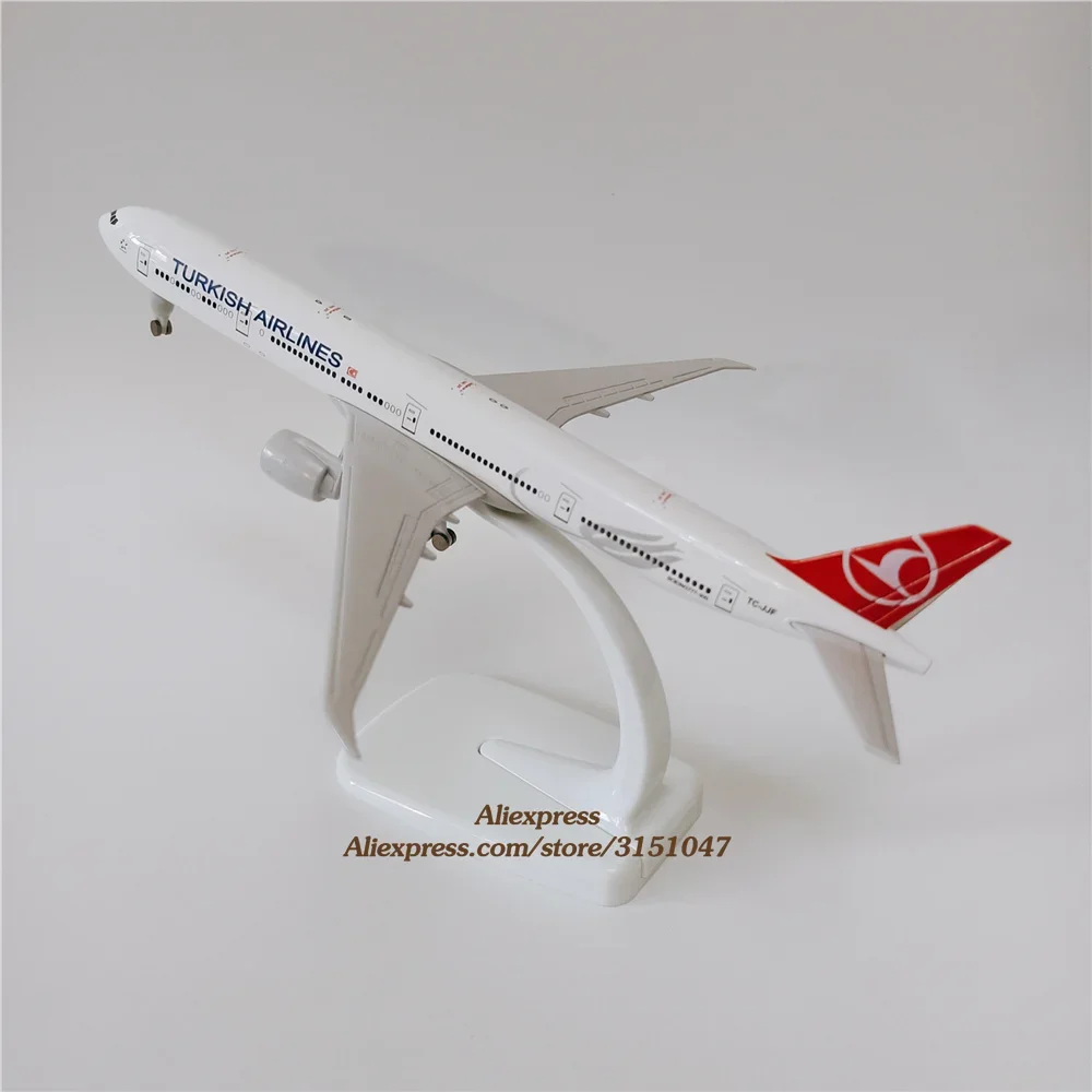 

19cm Air Turkish Airlines Boeing 777 B777 Airways Airplane Model Alloy Metal Model Plane Diecast Aircraft w Wheels Landing Gears