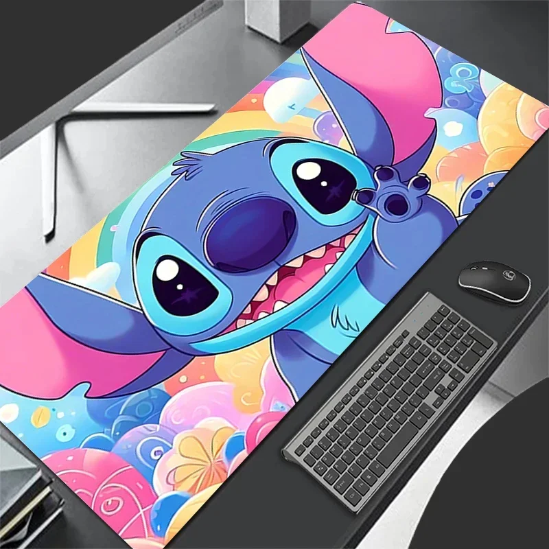 

Stitch Printed Leather Mouse Pad Starry Sky Anime Gaming Keyboard Pads Laptop Extended Desk Mat Gamer Gift Children's Tablecloth