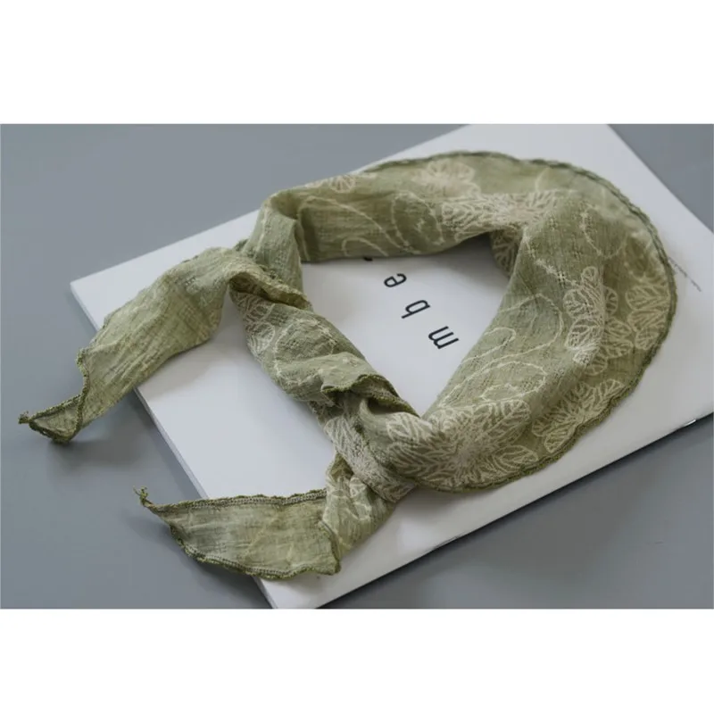 Johnature Vintage Cotton Linen Printed Triangle Scarf Women Hip Hop Fashion New Multi-color Versatile Headscarf Headband Scarf