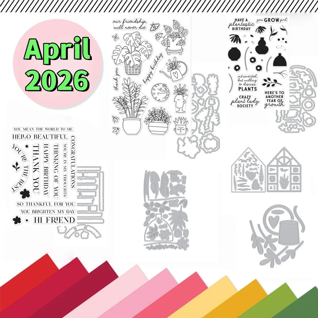 

April 2026 New House Plants Flowers Metal Cutting Dies Clear Stamps for DIY Scrapbook Embossed Paper Template Greeting Card