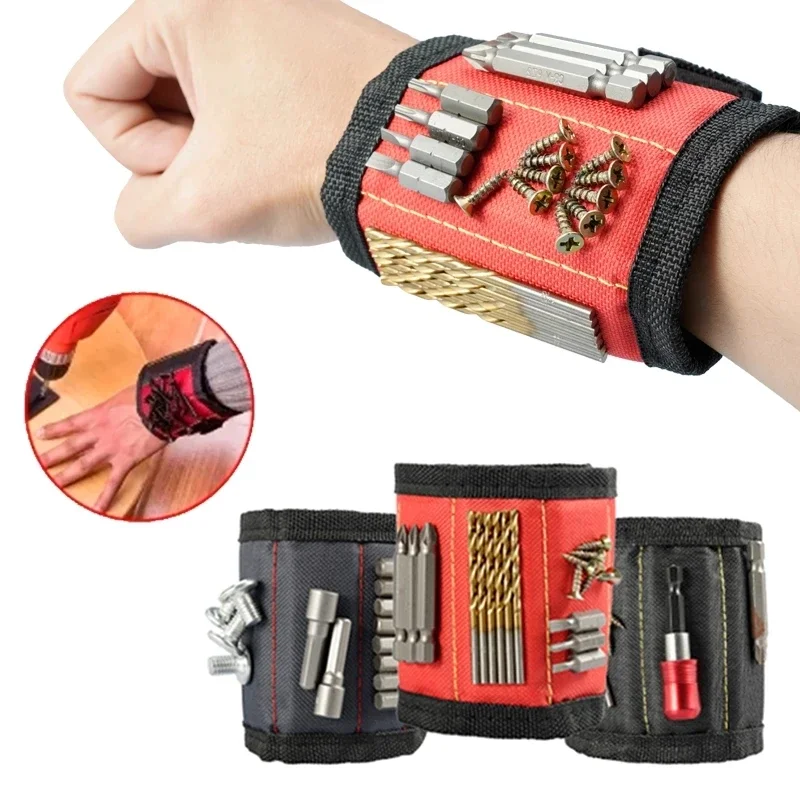 

Strong Magnetic Wristband Tool Bag for Screw Nail Bolt Repair Kit Organizer Storage