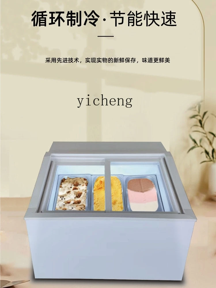 ZK Bar Ice Cream Display Case Commercial Digging Ball Ice Cream Desktop Embedded Fried Yogurt Cabinet Freezer